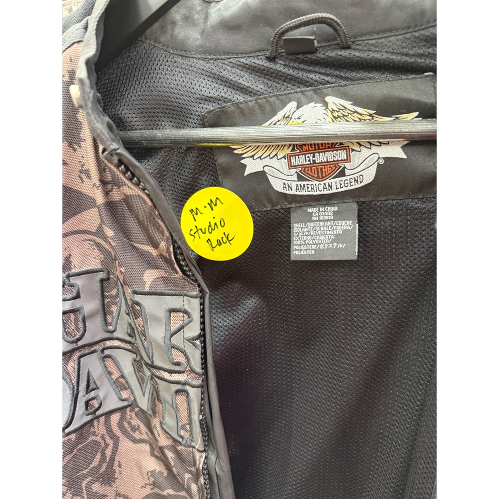 Harley-Davidson Willie G Skull Riding Jacket Mens Black Textile Biker Coat Large - Picture 10 of 10